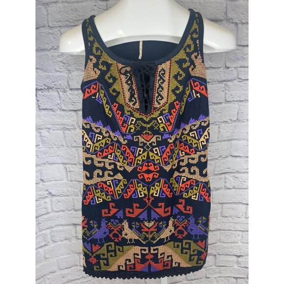Free People Embroidered Dress Tribal Dress Serves You Right Size 2 - Picture 9 of 10